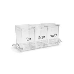 תה קפה סוכר+מגש אקריל