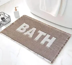 שטיח וואפל כיתוב צבע מוקה